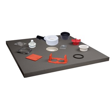Elément sous carrelage pour douches de plain-pied 100x100cm, complet avec siphon orientable DN50/40 avec siphon d'odeurs