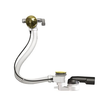 Colonne de bain automatique, arrivée d'eau intégrée 3/4', siphon HL500-6/4', câble Bowden 60cm, parties exposées laitonnées
