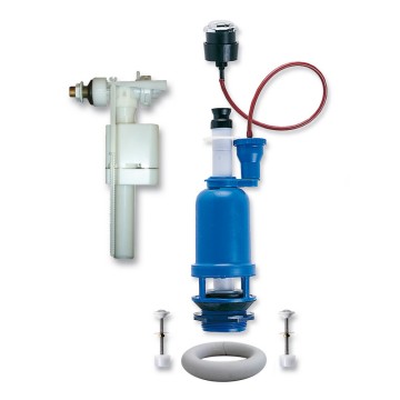 Ensemble de vidange pour WC monobloc série EASY avec commande pneumatique sur le réservoir de chasse - Idral