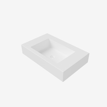 Plan de toilette en SOLID SURFACE avec vasque intégrée blanc mat