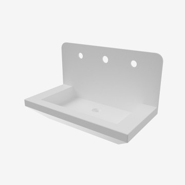 Console de salle de bain avec vasque coulissante en Solid Surface blanc