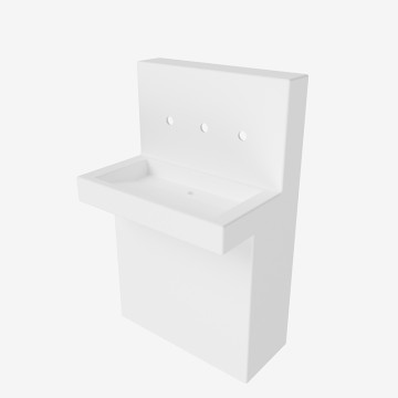 Console de salle de bains avec vasque coulissante en SOLID SURFACE, blanc