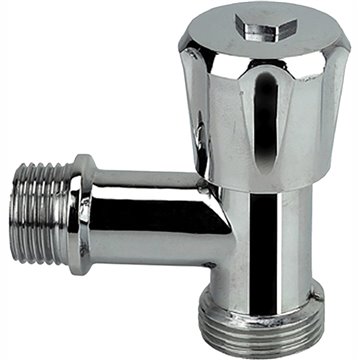 Robinet d'équerre pour machine à laver 1/2'x3/4 chromé - fermeture viton